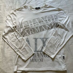 Armani Exchange White Long Sleeve Tee